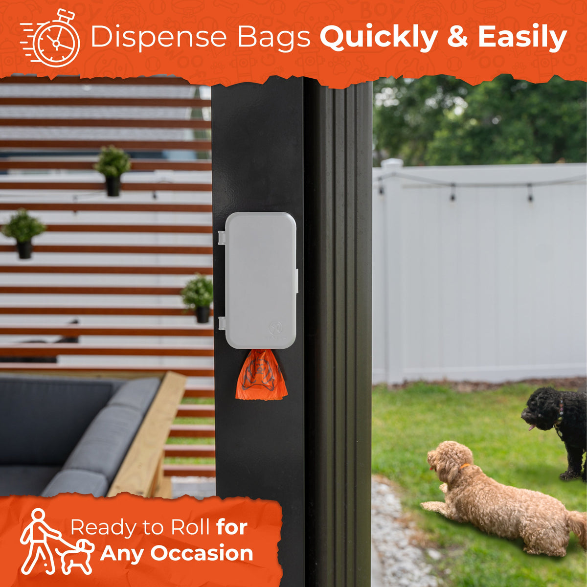 dog poop bag dispenser, dog poop bag holder, dog poop bag dispenser for wall, dog poop bag dispenser for backyards